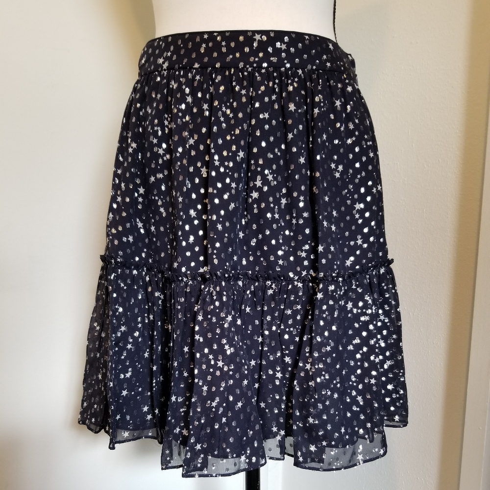 Kate Spade navy blue metallic dot skirt Size 6